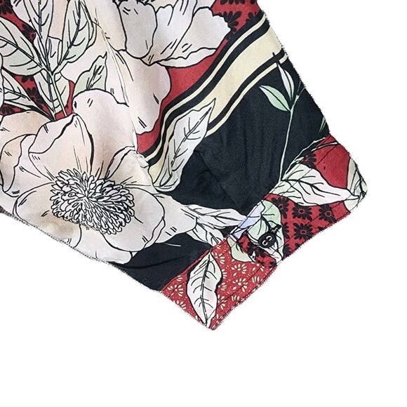 Johnny Was 100% Silk Crane Mallory Shirt Tunic Size XL Open Neckline Long Sleeve - Picture 6 of 11